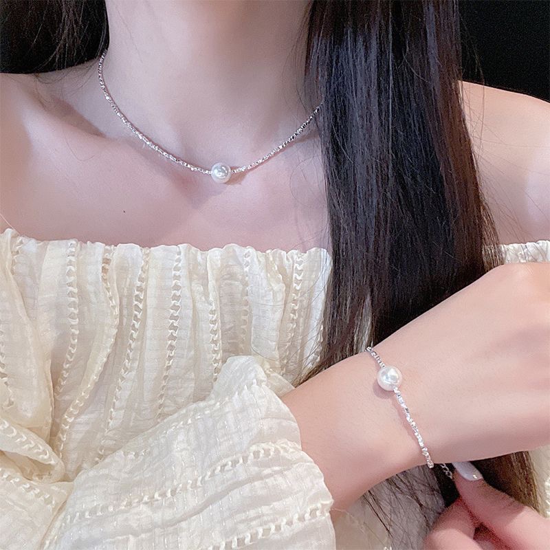 链子925银 【库存】碎银项链碎银子锁骨链+手链时尚百搭XL000