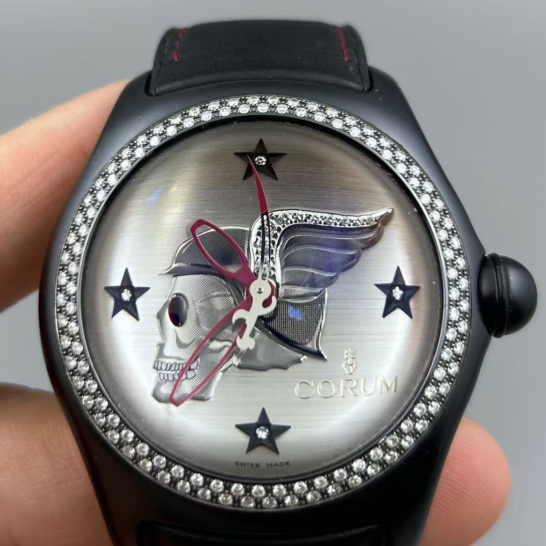 95新 CORUM/昆仑表 泡泡/精钢/原钻/45mm/镶钻时尚男士名表百搭