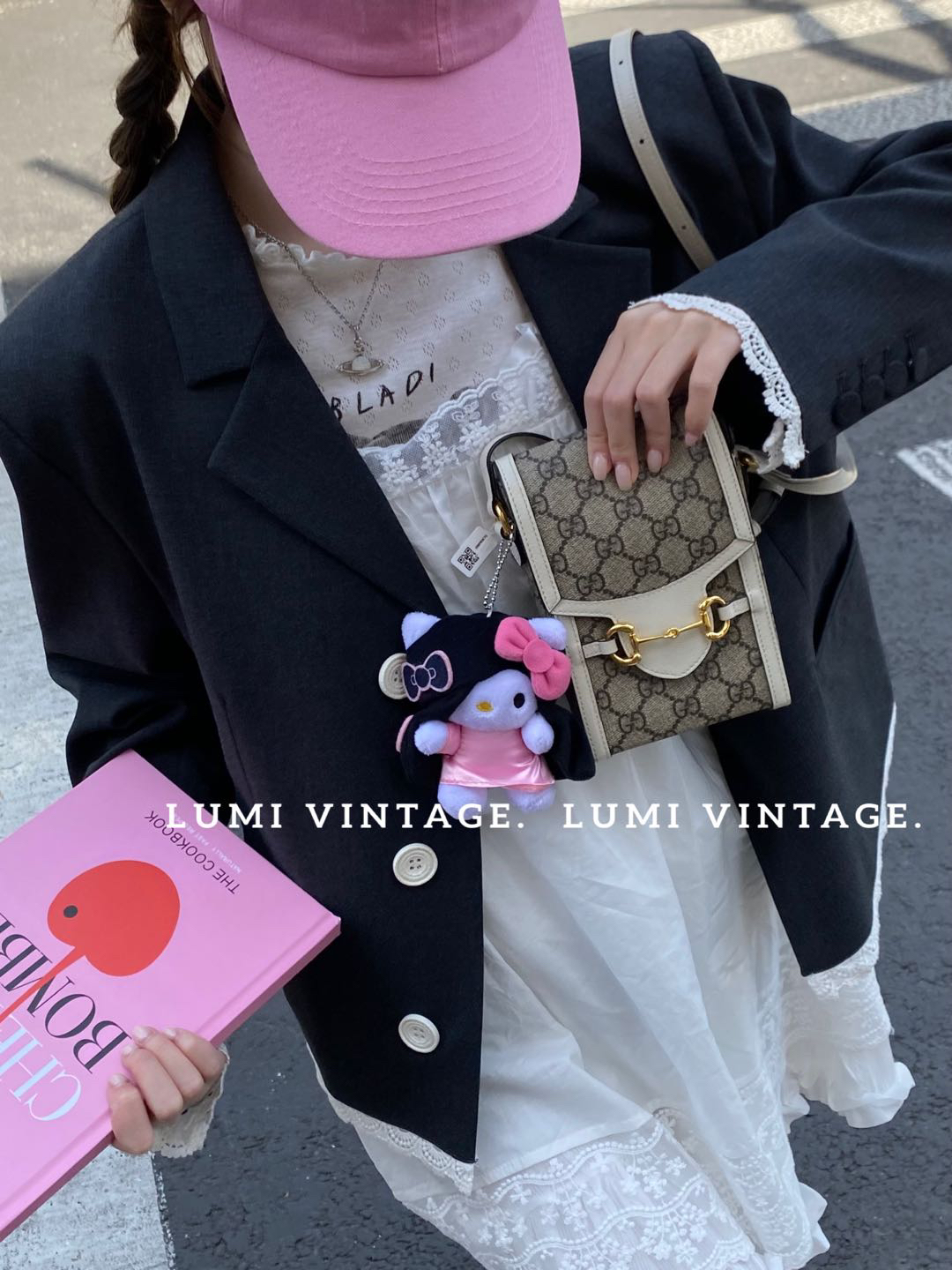 95新 GUCCI/古驰 白拼老花1955手机包 91922255