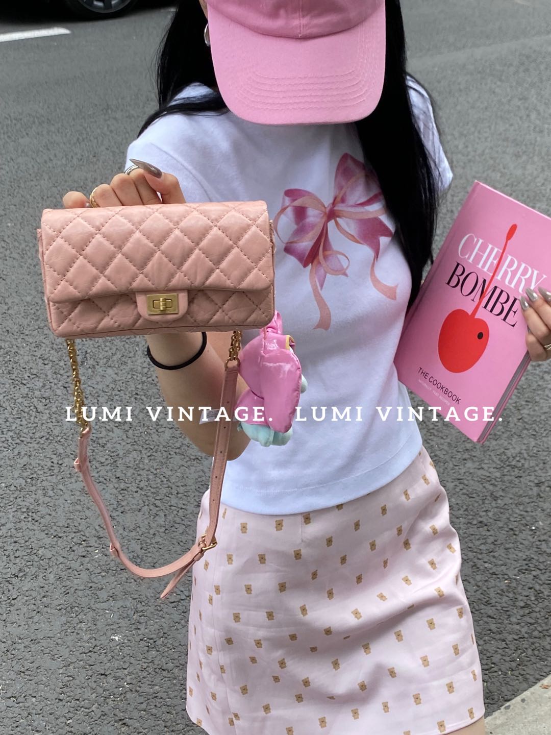 95新 Chanel/香奈儿 粉色2.55腰包斜挎包38302090