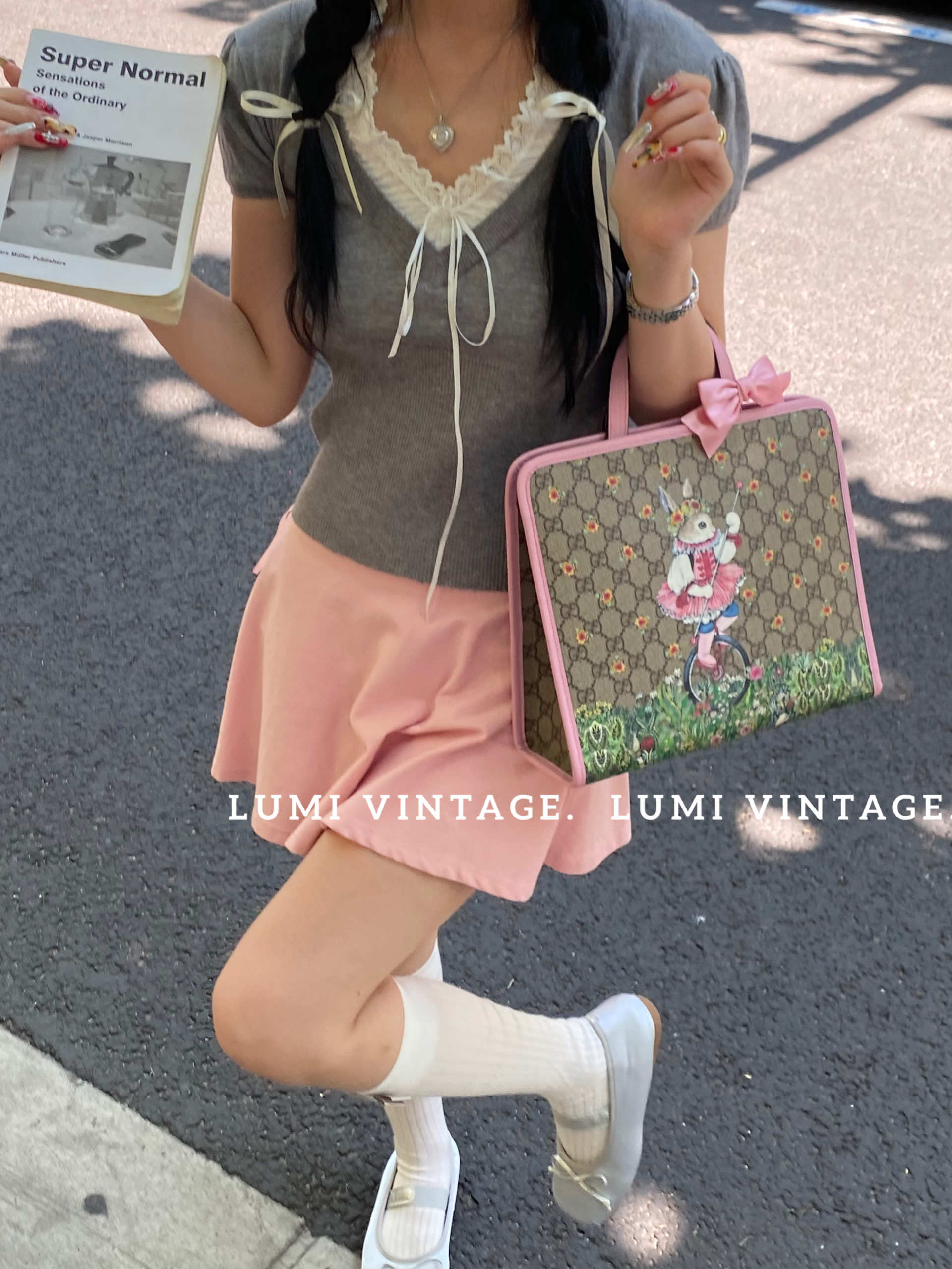 95新 GUCCI/古驰 兔子印花儿童包11004106