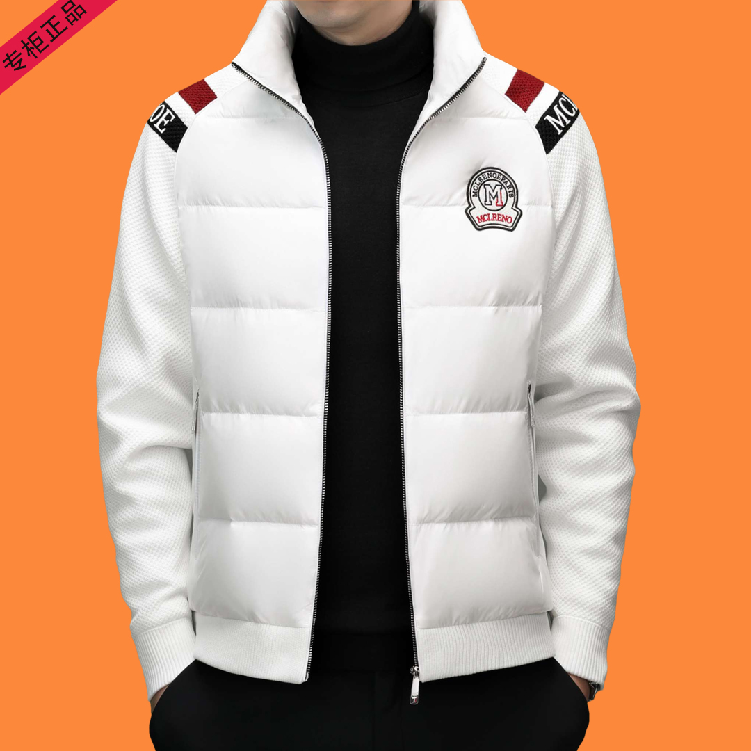 【专柜同款·白鸭绒】冬季新款高档大牌男士立领羽绒服休闲保暖外套