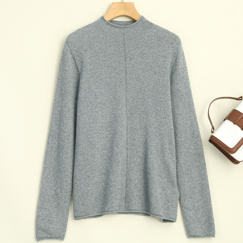 LANZIBES/蓝之蓓山羊绒长袖针织衫时尚半高领加厚软糯宽松C8347