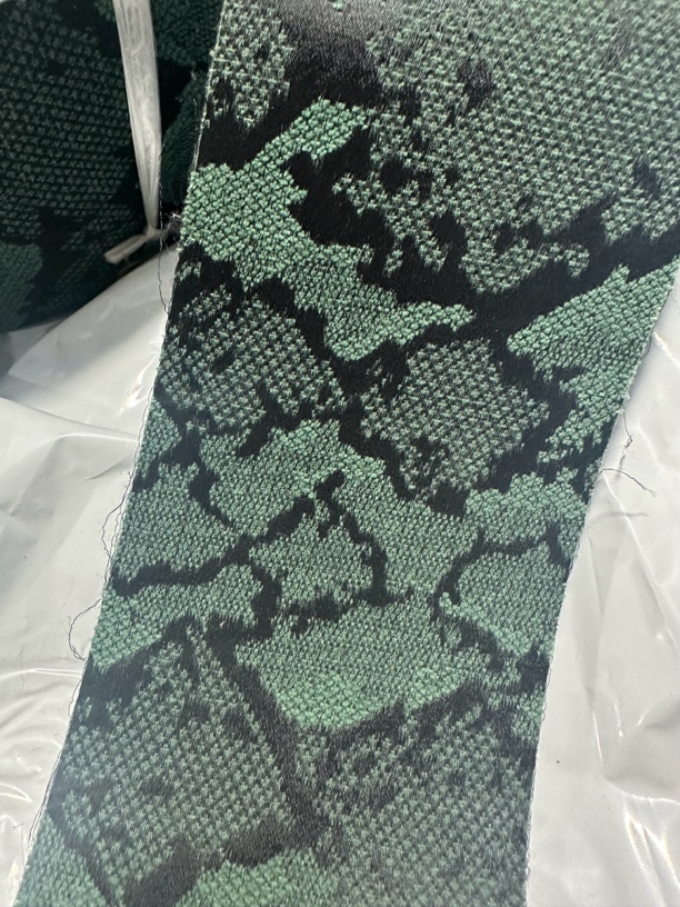 质感墨绿微光泽感蛇皮纹提花织带10厘米宽带复合