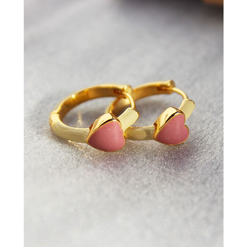 铜合金耳饰 粉色爱心个性百搭简约设计款6407【HS5380】