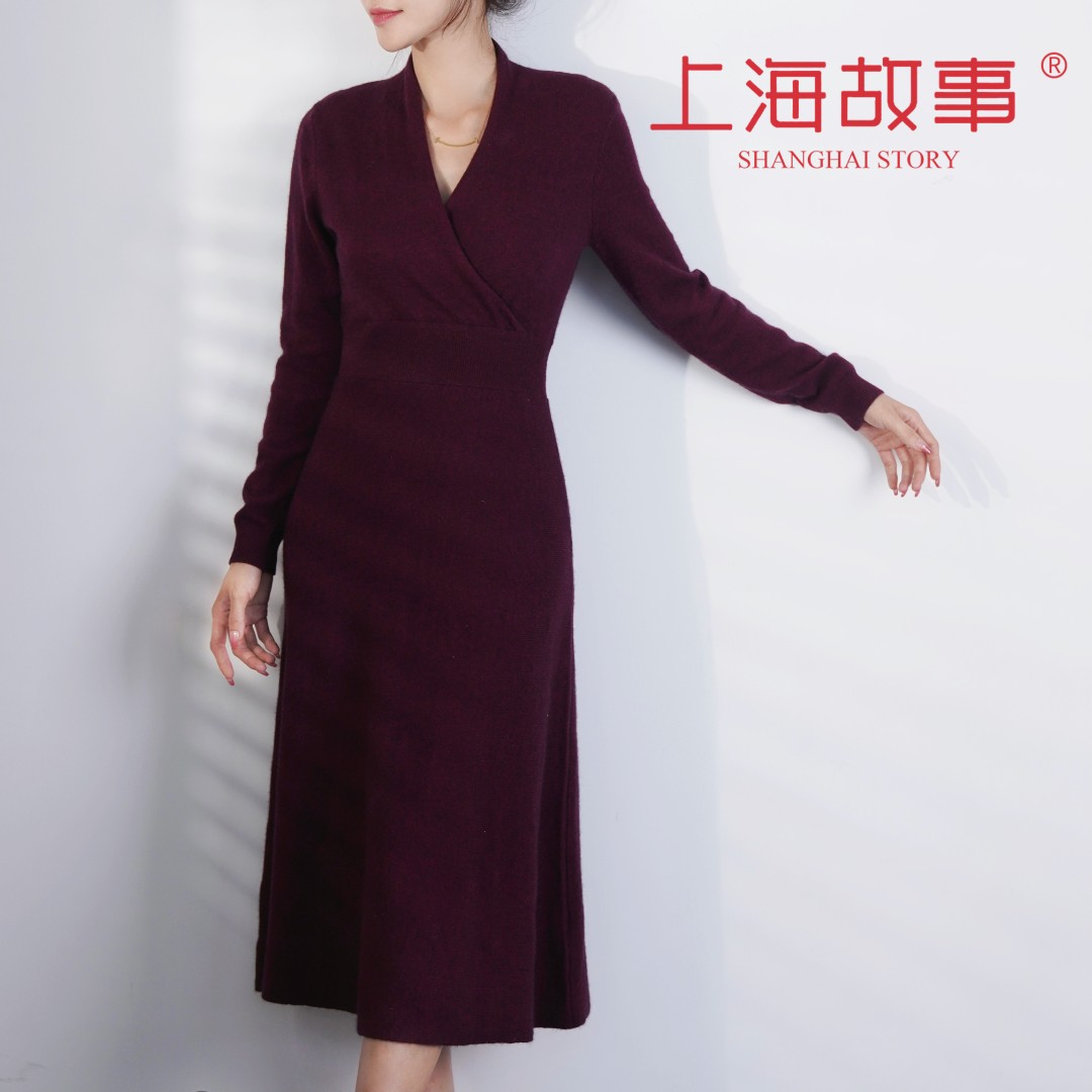 [镜生花]针织修身连衣裙22J0123A