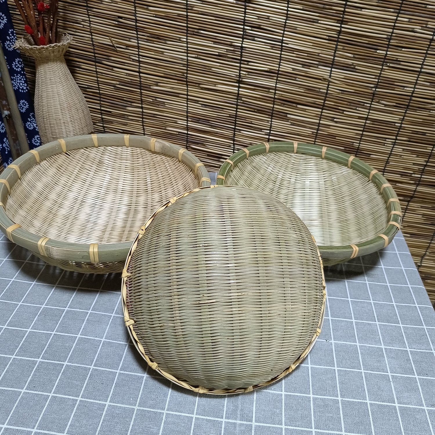 竹青米箩洗菜淘米