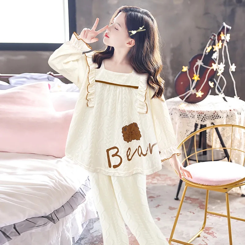 女童睡衣女秋春纯棉长袖夏公主中大童宝宝女孩空调儿童家居服套装