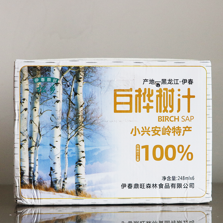 小兴安岭伊春五营白桦树汁非浓缩1箱6瓶248ml包邮