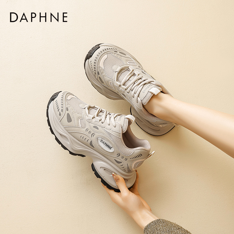 达芙妮厚底老爹鞋女2025年新款春季百搭显脚小韩系休闲运动鞋小众