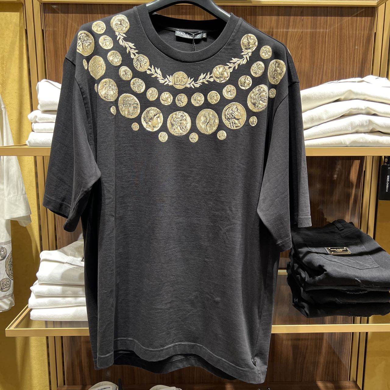 【CC在欧洲】 D....G 折扣款 6号   男士时尚百搭潮流印花衬衫黑色