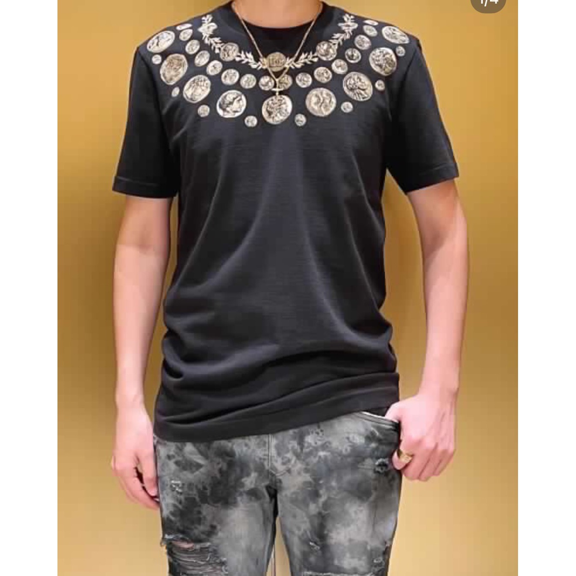 【CC在欧洲】  D....G  2号折扣款 男士短袖时尚黑色短袖