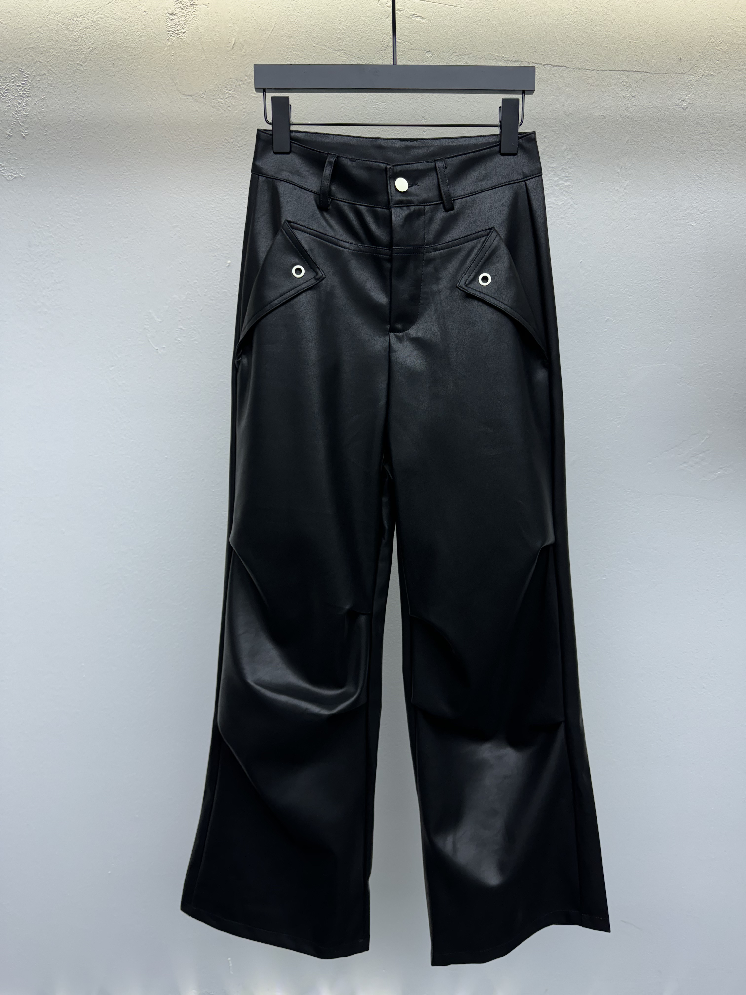 黑色春夏女高腰阔腿裤时尚百搭工装休闲拖地长裤秋冬6906宽松秋季