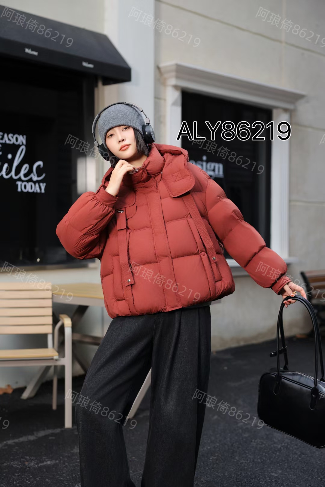 阿琅倚86219女装高端女装冬季短款时尚外套