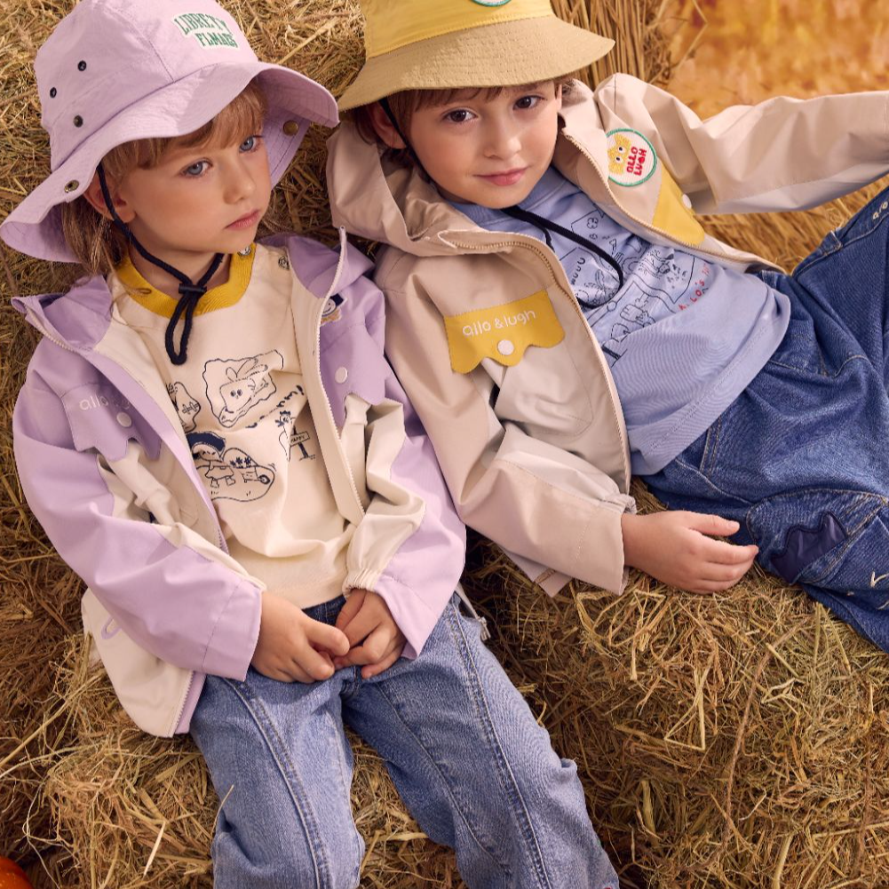 【商场同款】阿路和如秋冬男女童装风衣马甲两件套三合一防水外套