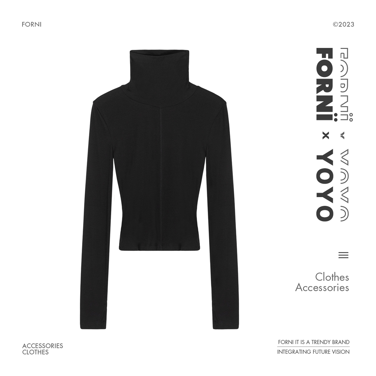 FORNI × YOYO  高领轻薄针织衫