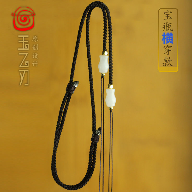 非金属布艺项链 西藏珠九眼莲师横竖穿锁骨挂绳百搭挂脖可调节