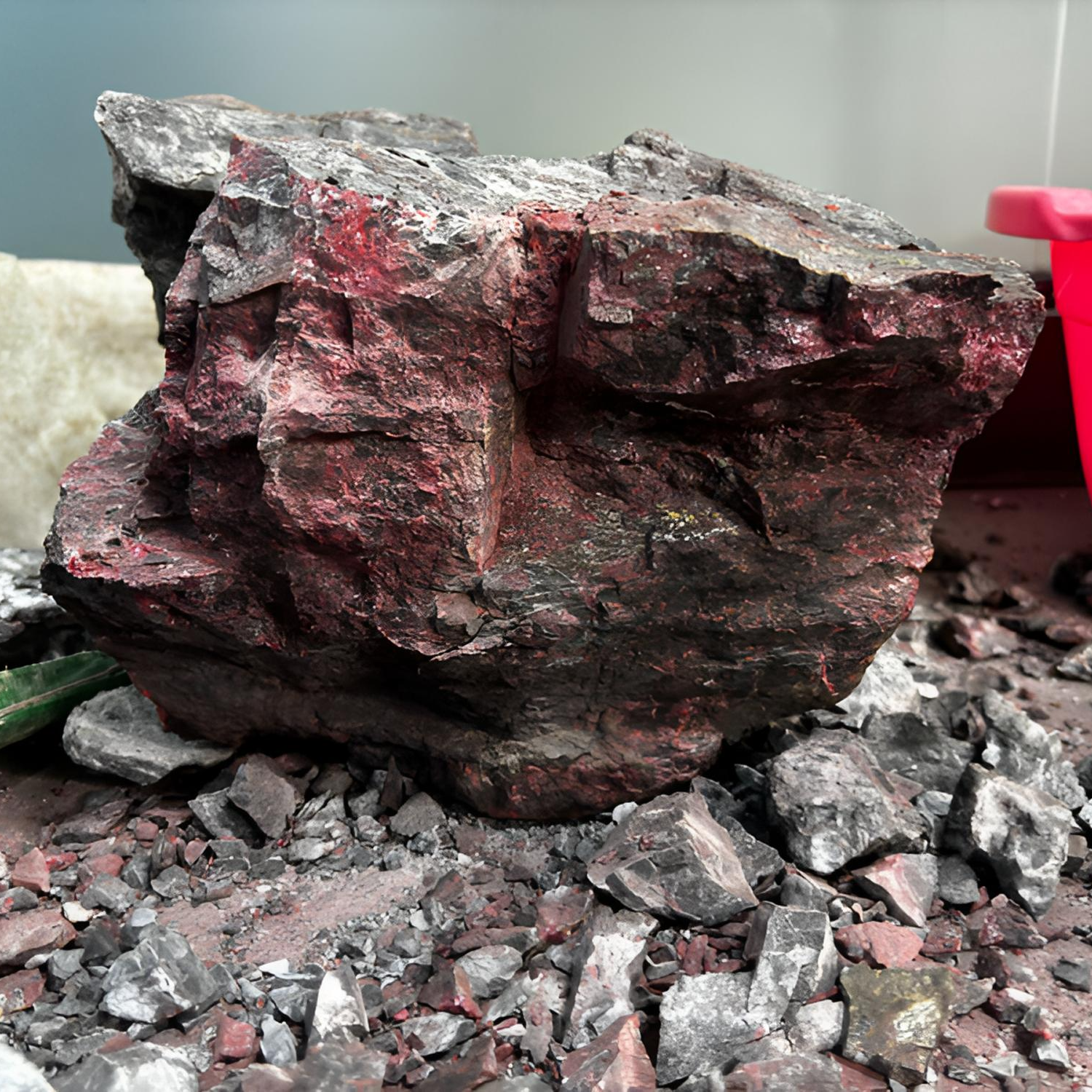 天然辰砂未加工原石原矿毛料