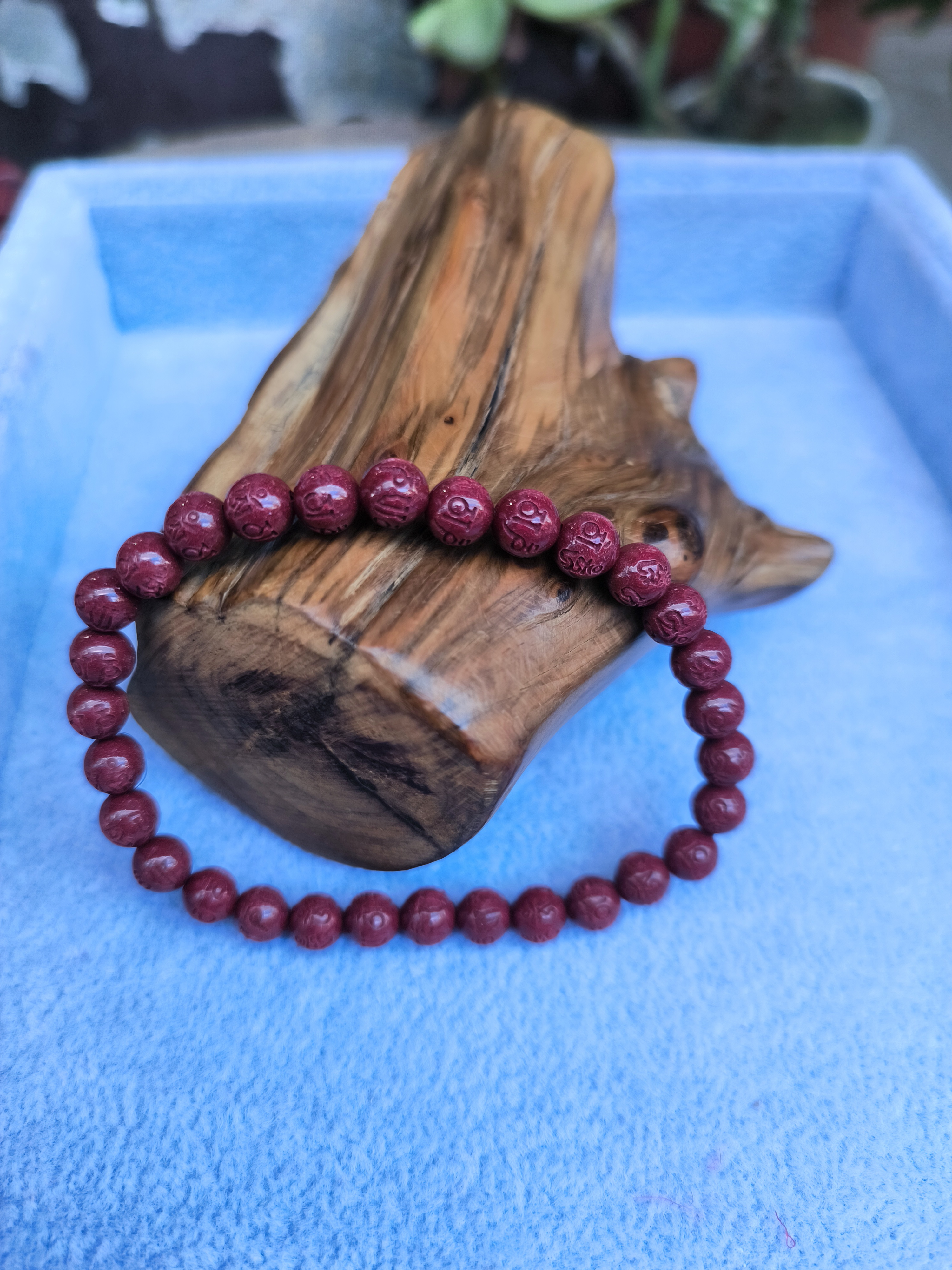 含辰砂工艺品0.6珠六字真言手链高含量朱砂手链