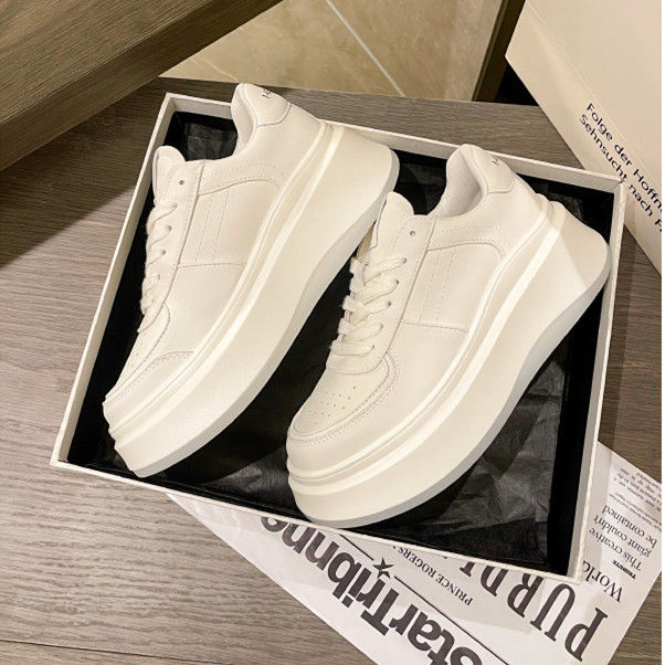 多走路DUOZOULU厚底小白鞋春款老爹鞋2023新款女鞋一脚蹬百搭系带