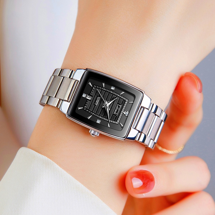 2024新款时尚轻奢日历方表简约百搭方形女士手表防水腕表-小玲2