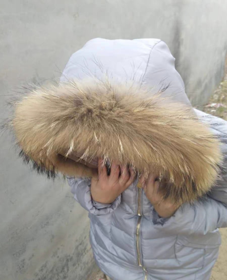 DIY貉子毛领子帽条 真毛毛领单卖毛领单买通用帽领毛条毛边