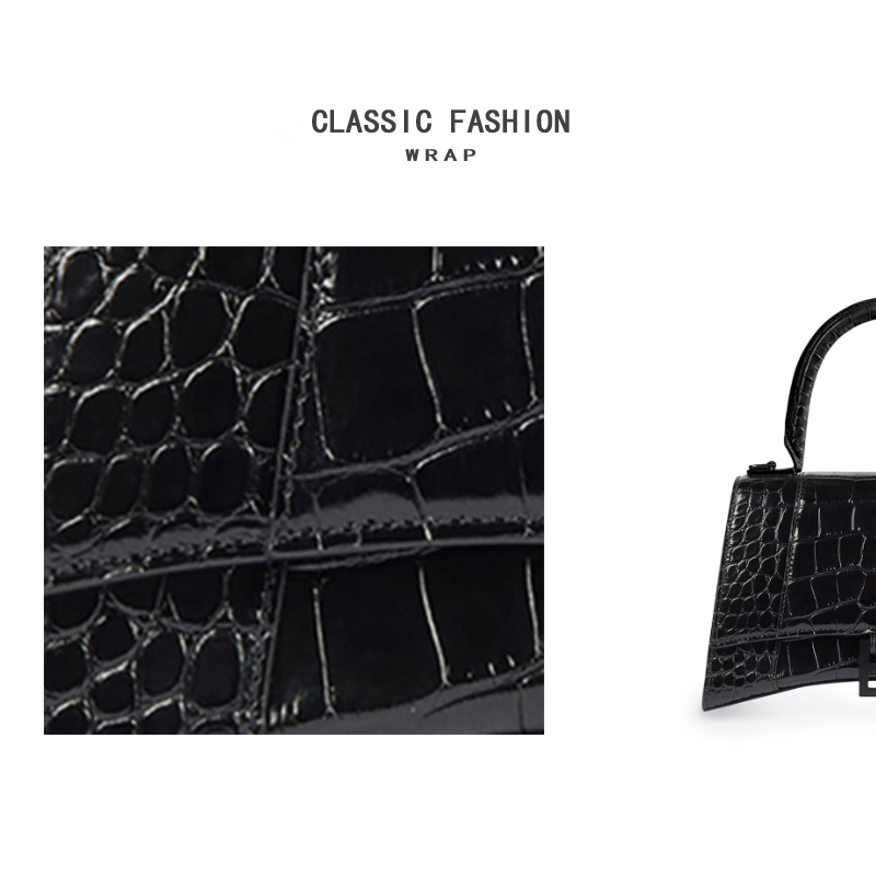 新款百搭潮流女士包包2023新款Y-001黑色黑扣