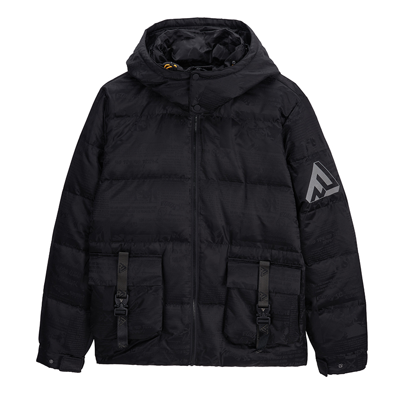 Fun潮牌秋冬新款保暖连帽羽绒服男女同款个性休闲时尚外套情侣装