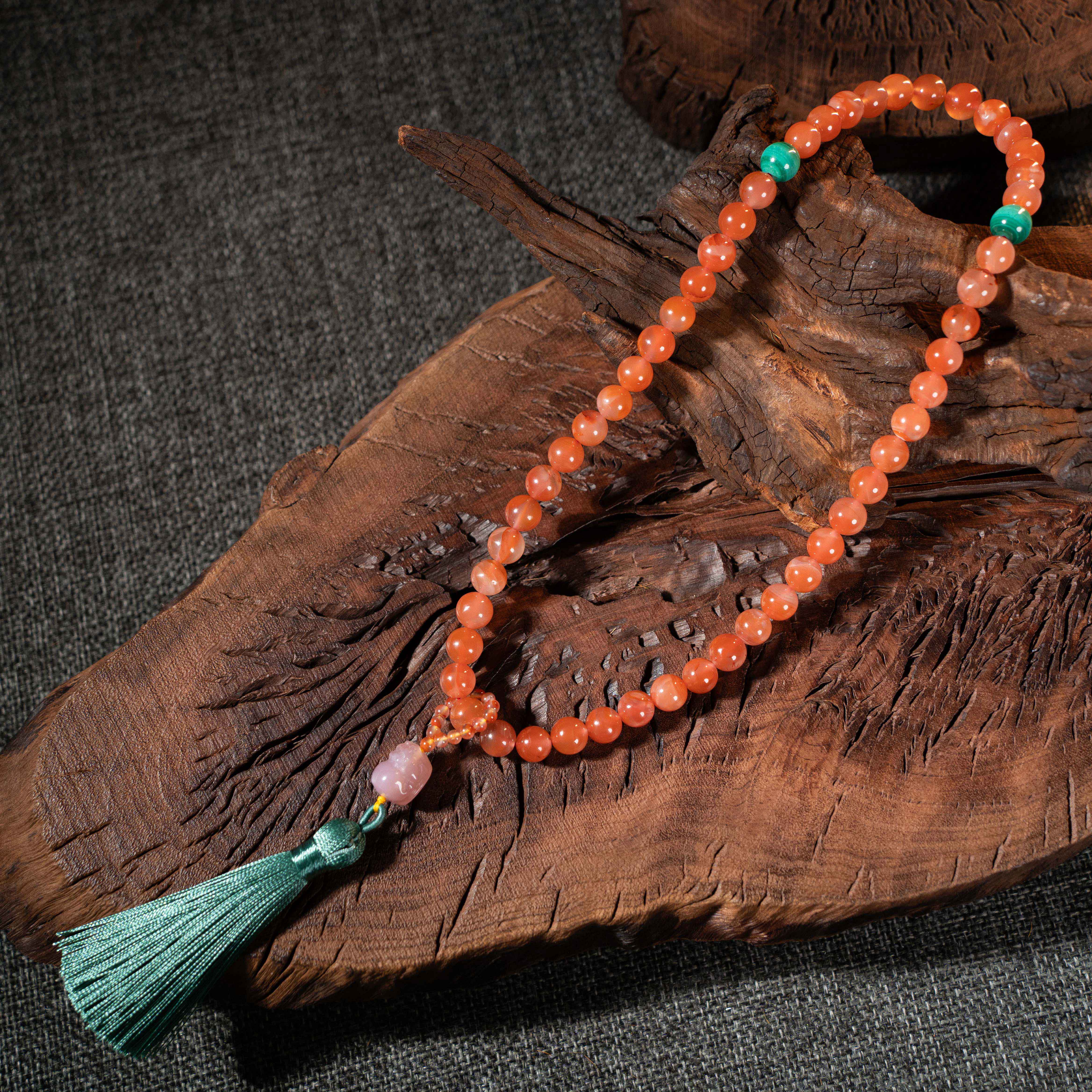 天然南红貔貅9mm流苏手持/9809850158（多样式）