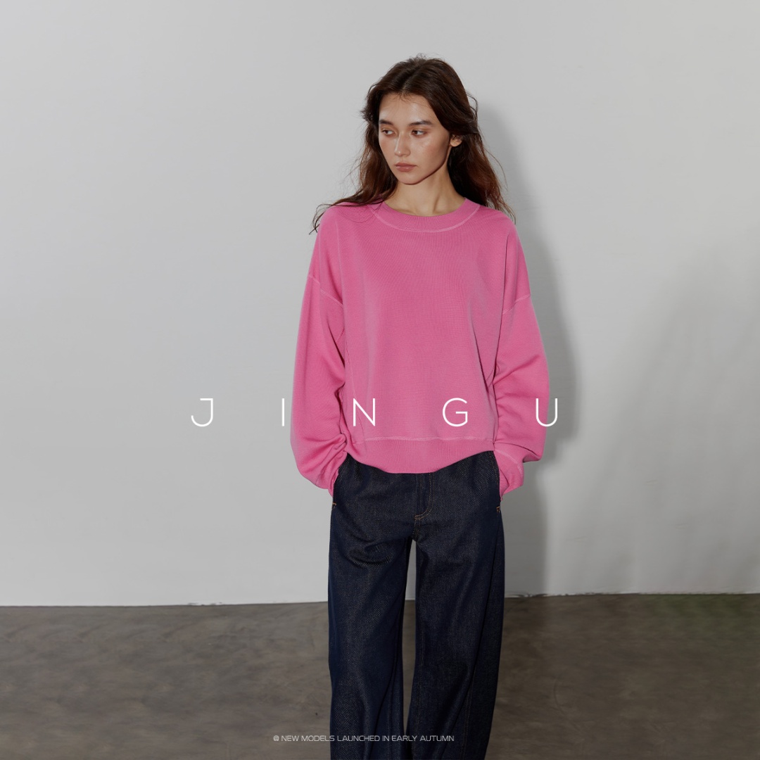 晶咕黑标超细美利奴圆领针织上衣百搭内搭打底衫上衣JG12230120