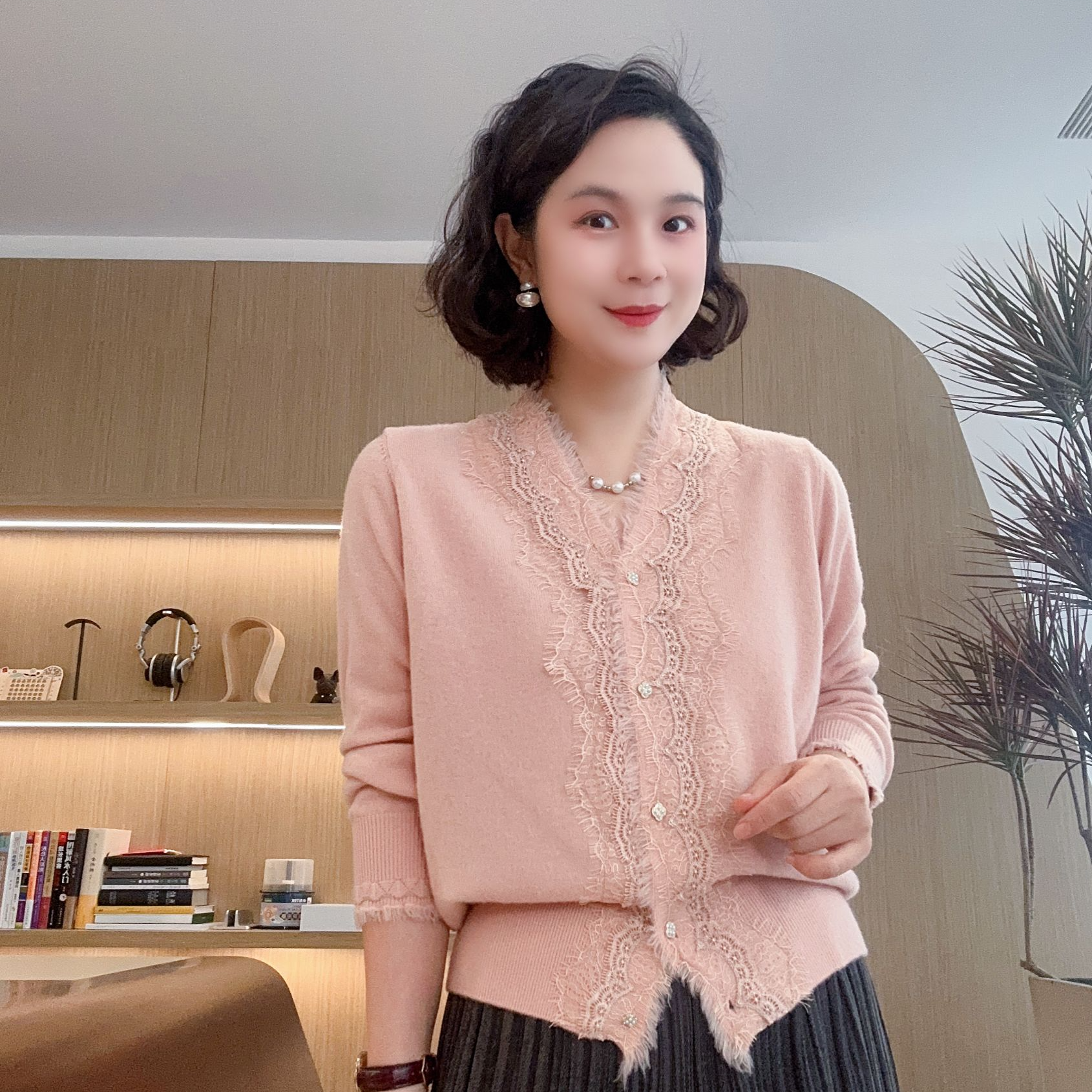 LVMU/吕木【法式浪漫2】加厚长袖V领针织流苏款开衫秋冬新款#DQ2615