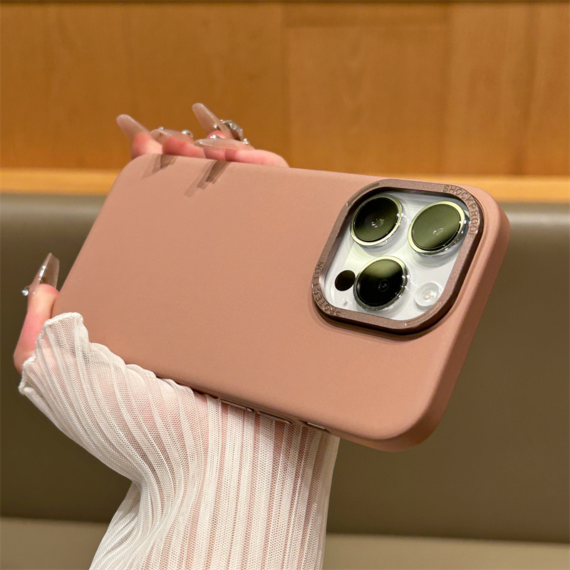 个性磨砂苹果15promax手机壳高级感iPhone14/13/13pro大孔镜框12