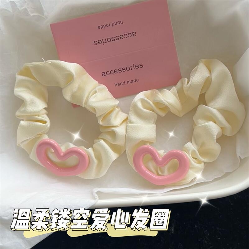 超仙镂空爱心大肠圈可爱百搭小香风发绳甜美少女头绳网红森系发饰