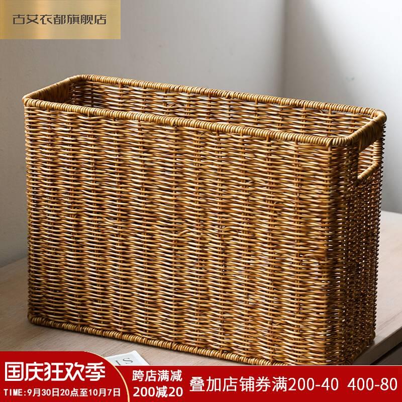 仿藤编织装放字画的卷轴桶书房书报书画书法作品收纳筐桶手工篮子