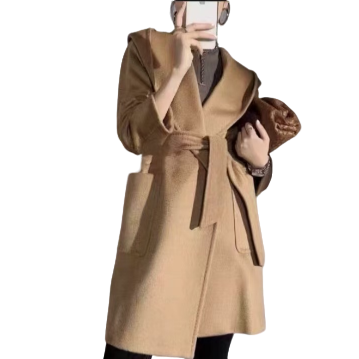 99新 MaxMara  X11254  连帽腰带款浴袍款大衣  32码