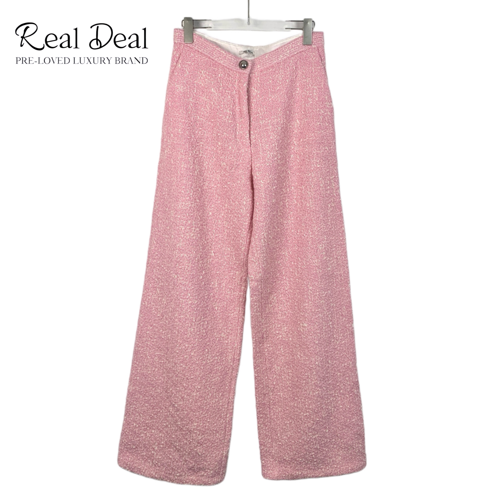 99新 MIU MIU/缪缪 H11412  粗毛呢休闲阔腿长裤 40码 