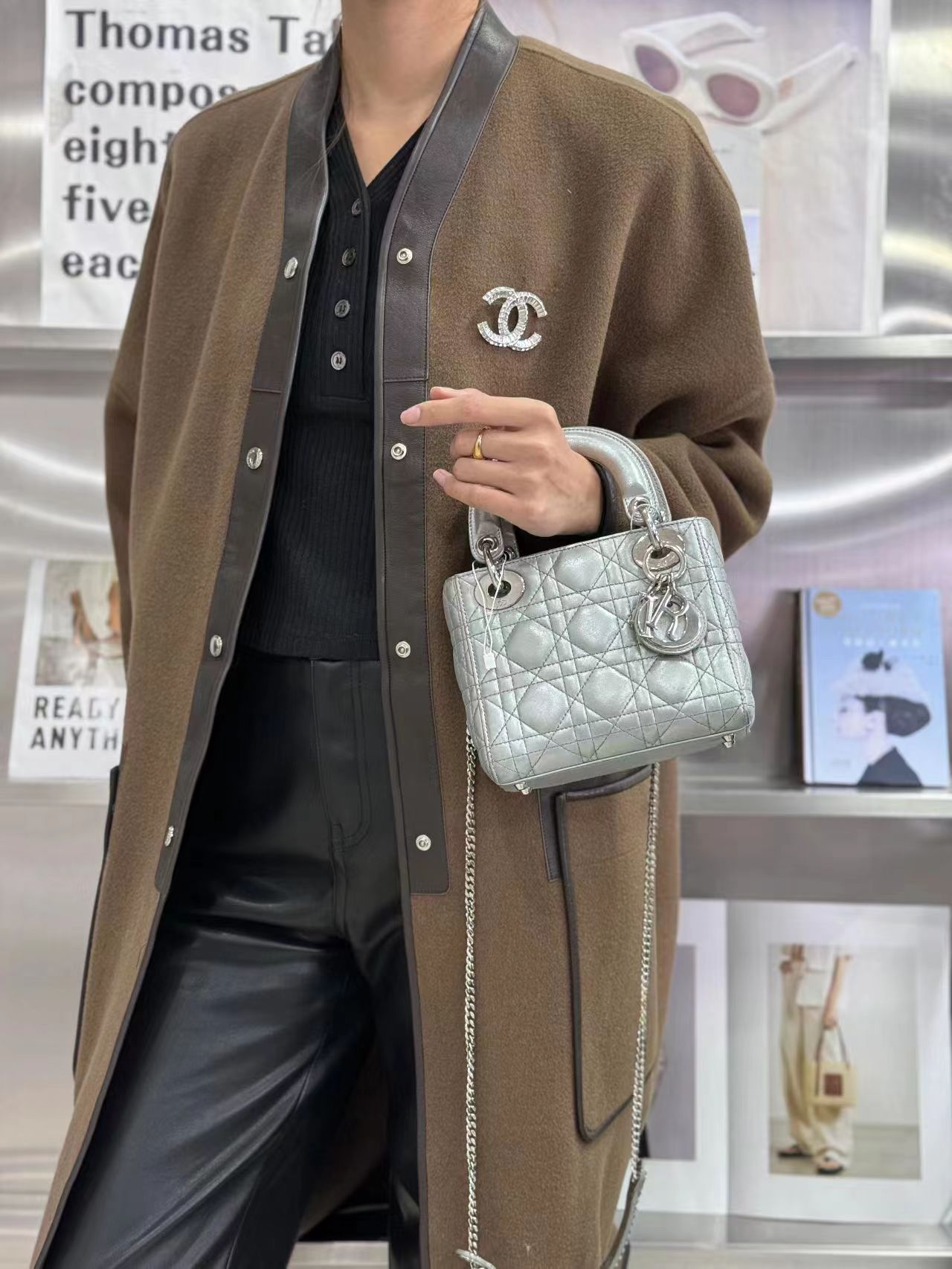 95新 Dior/迪奥 dior戴妃三格灰色/无公价/优品