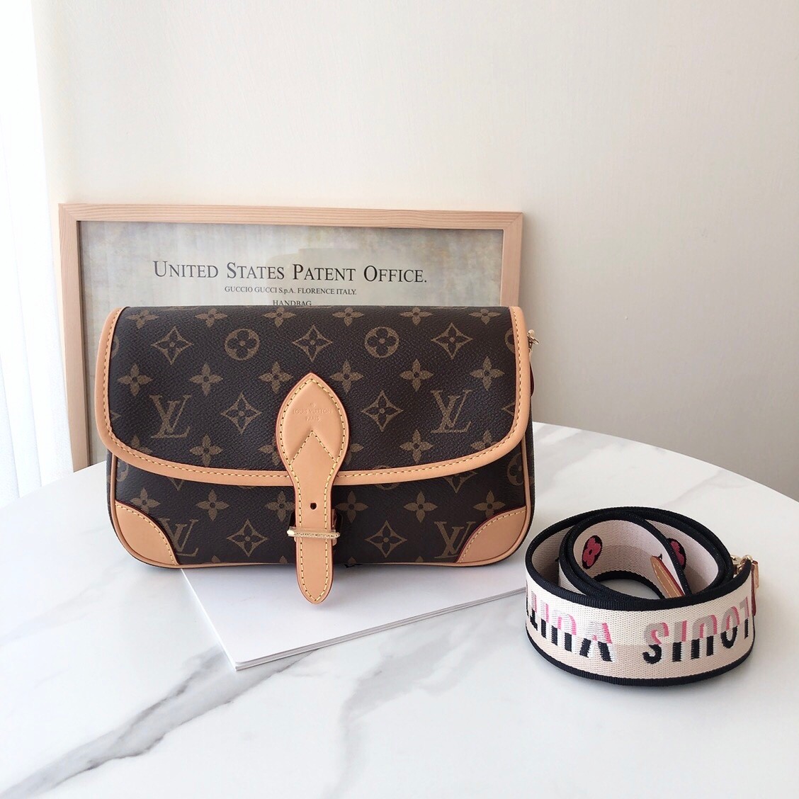 99新 LouisVuitton/路易威登 lv法棍老花单肩斜挎包/无公价/优品