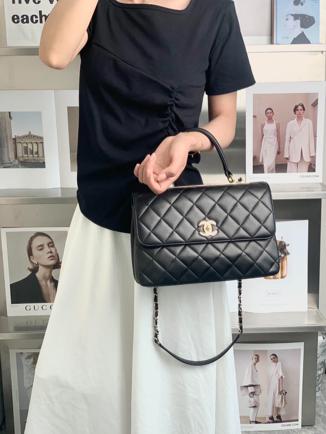 99新 Chanel/香奈儿 trendy cc 小号黑金/无公价/优品