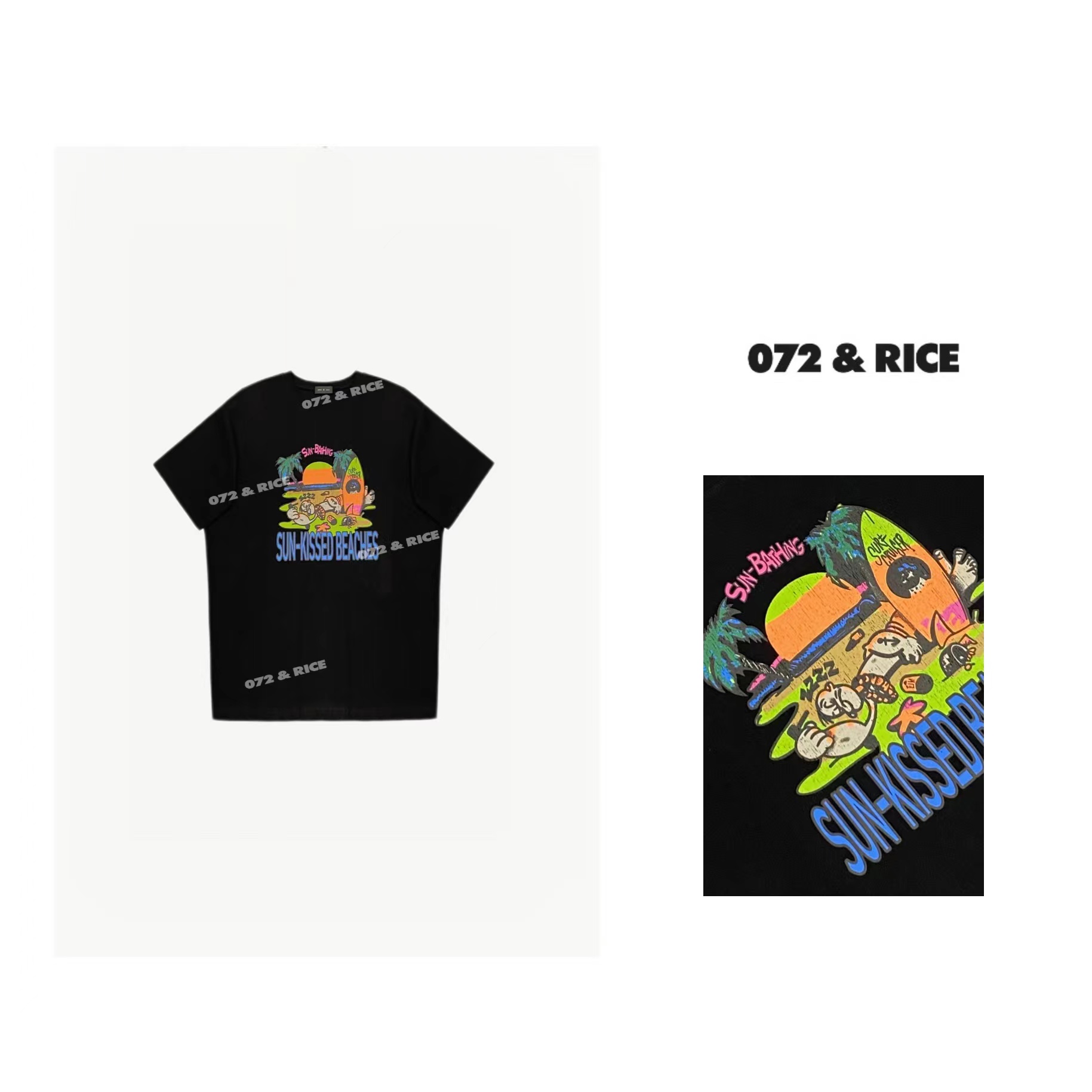 072 & RICE【波派TEE】100纯棉 夏季休闲圆领短袖T恤 24XD07 FF