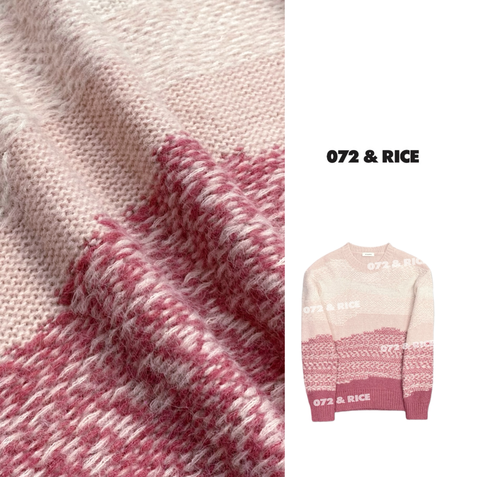 072 & RICE【蔷薇女孩】秋季休闲圆领长袖针织衫 31LN24170 FF