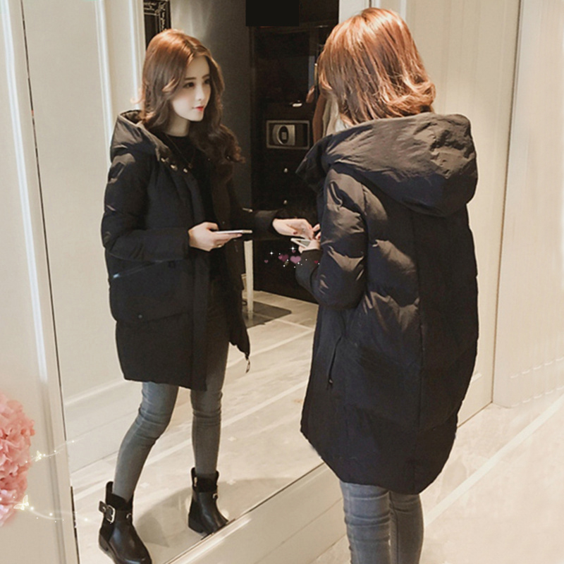 波司登黑色羽绒服女2023年新款时尚洋气小个子修身轻薄款中长款冬