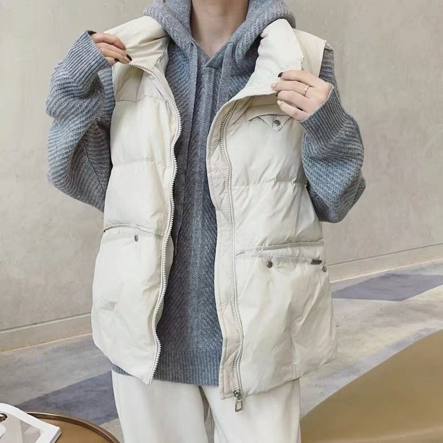 时尚宽松立领羽绒马甲女秋冬百搭无袖外套