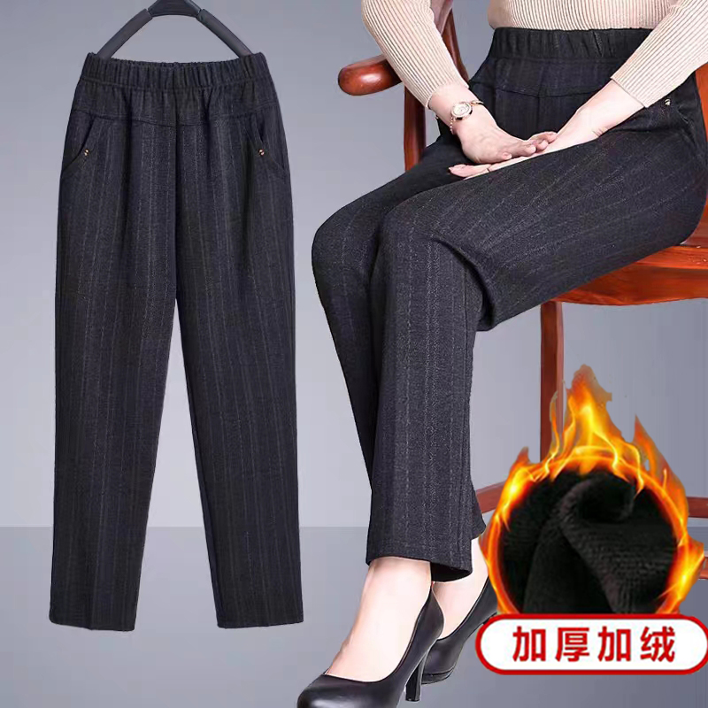 中老年人女裤加绒加厚裤子高腰外穿奶奶加绒保暖裤妈妈加绒裤子