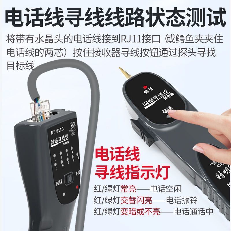 精明鼠寻线仪NF-811G网线检测器网络巡线仪高精度测线仪防烧