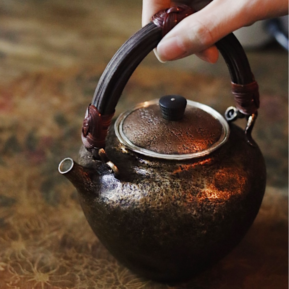 【自在】纯手工口打出足银煮水壶满容520cc带滤网煮水壶银茶壶