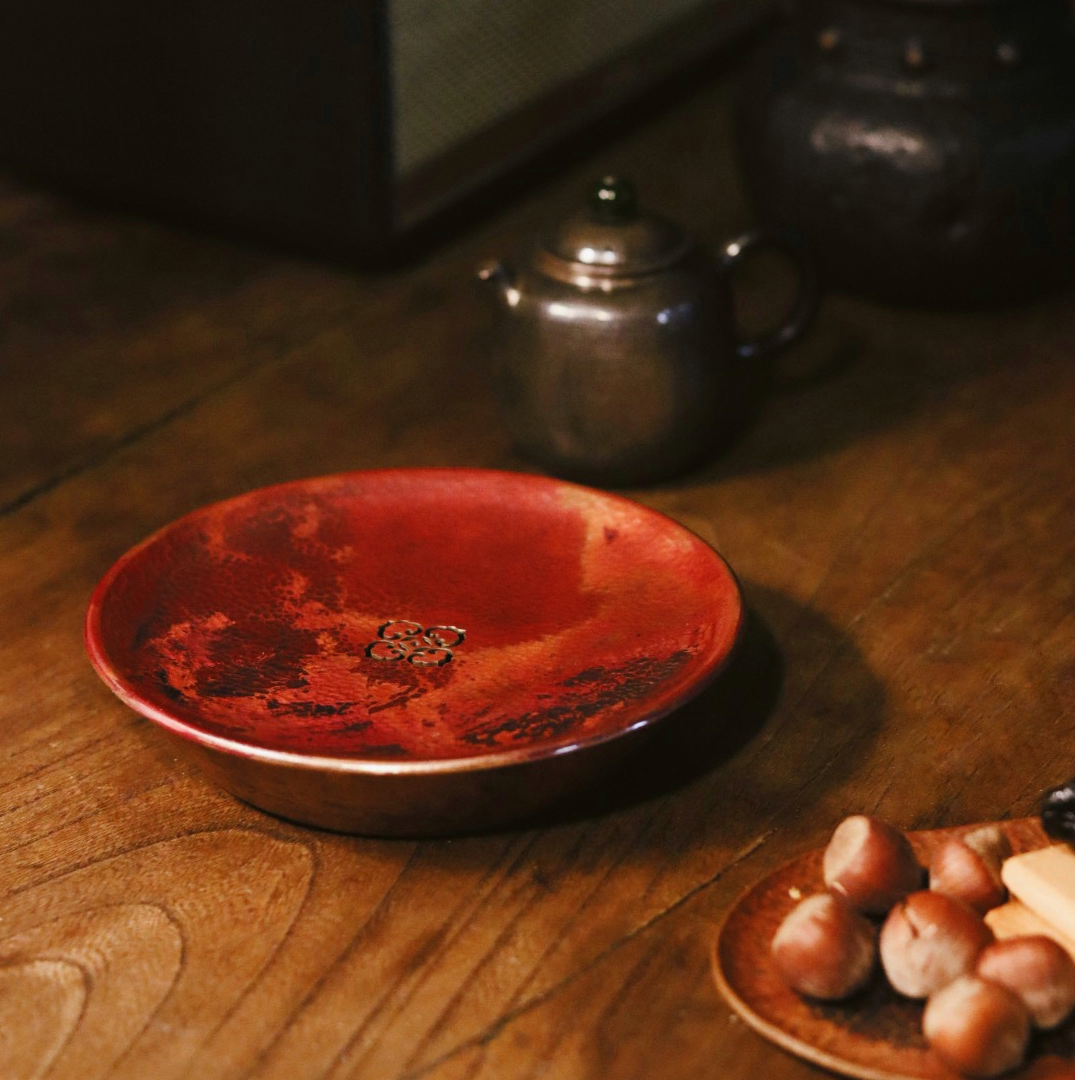 【原创】纯手工紫铜【如意】壶承   储水壶承泡台壶托