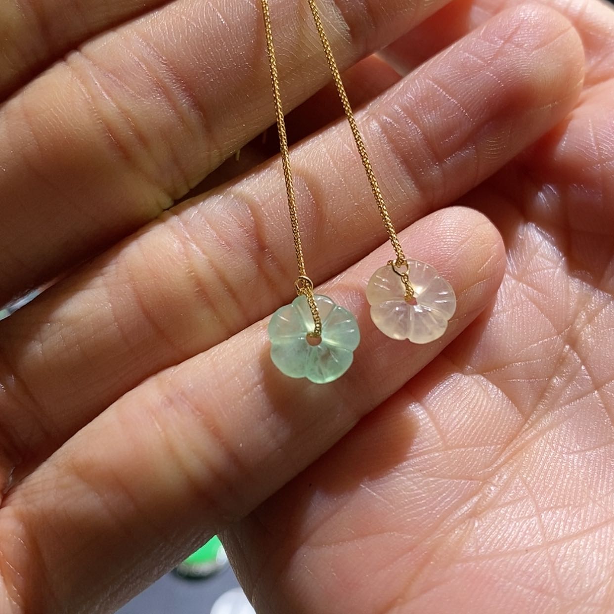 【闪购商品】翡翠耳饰18K金镶嵌
