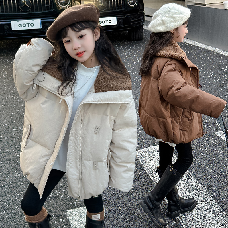 童装冬季棉服韩版女童加厚棉衣外套时髦中大儿童宽松棉袄上衣潮童