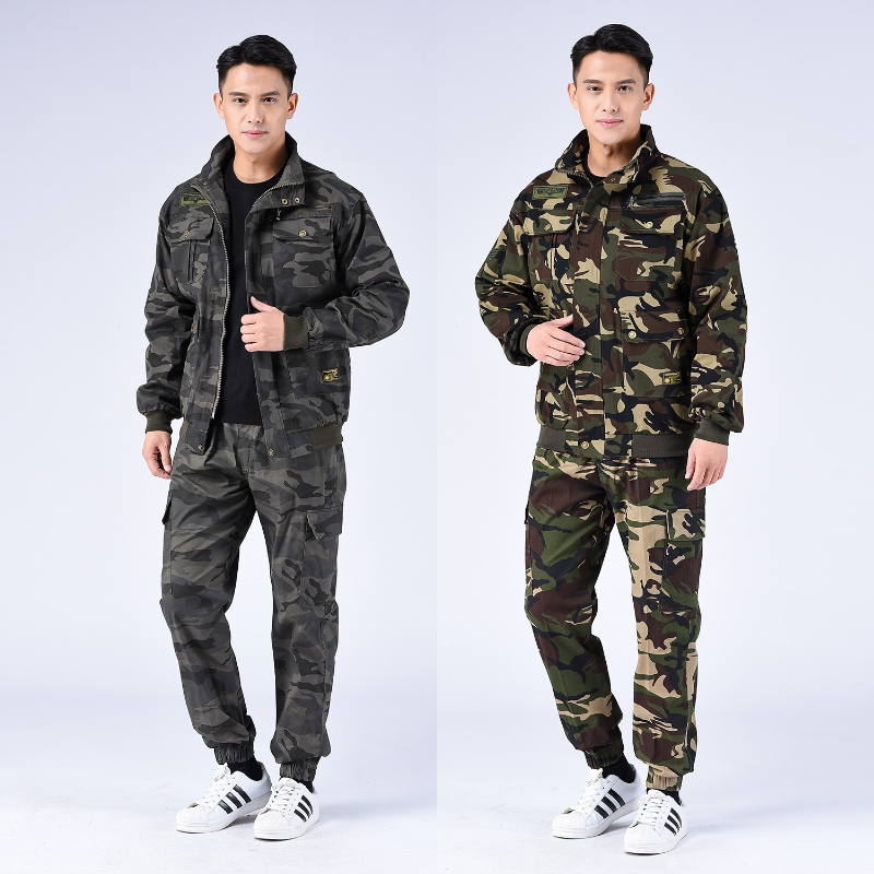 工作服套装男迷彩服纯棉耐脏耐磨宽松春秋电焊防烫工人劳保服裤子
